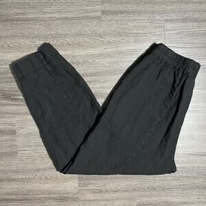 Transit Par-Such D132 Linen Pants Womens 28x25.5 Black Tapered Made in Italy EUC